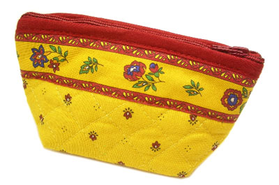 Provencal fabric coin purse (Calissons. yellow x red) - Click Image to Close